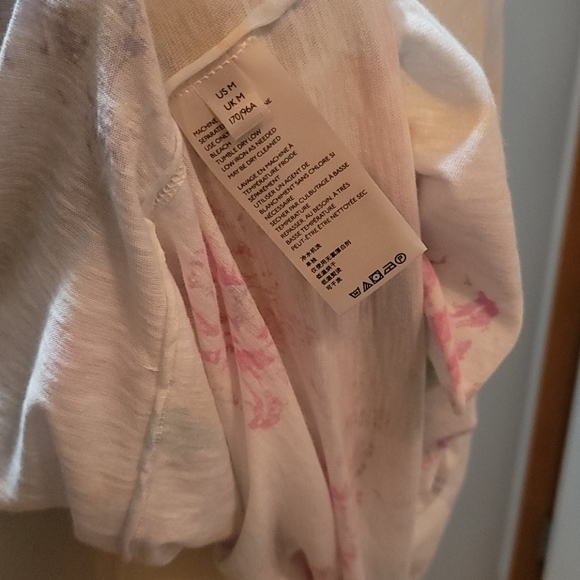 WE THE FREE TIE DYE FREE PEOPLE FLORAL T SHIRT SHORT SLEEVE OVERSIZED TOP SZ M - Picture 3 of 15